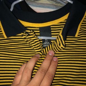 Black and yellow polo